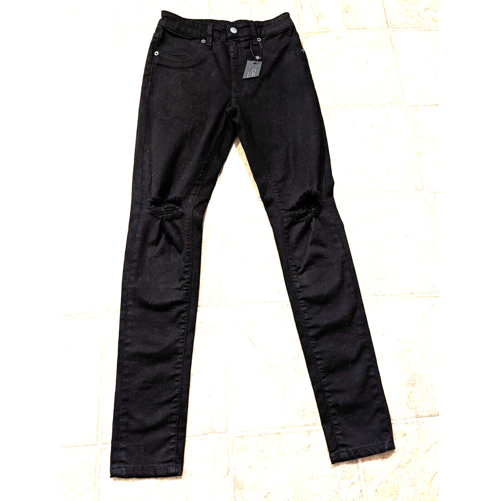 Carmar sz 26 Robin Skinny Jeans black stretchy distressed women New E6